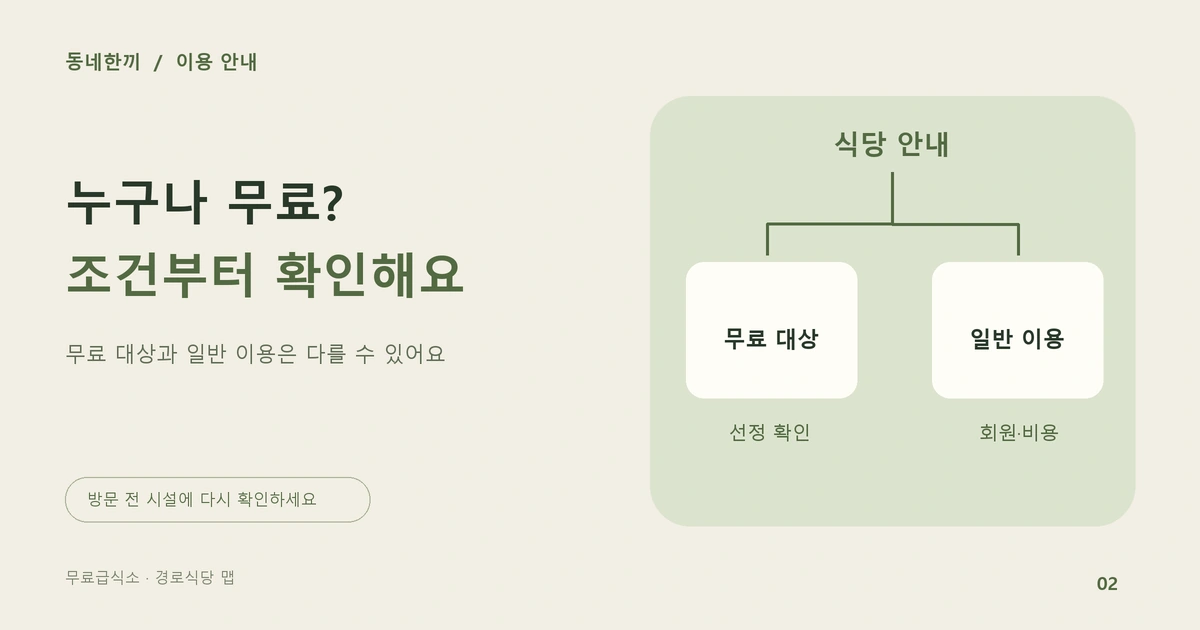 무료 대상 선정과 일반 회원 이용을 두 갈래로 구분한 안내 그림